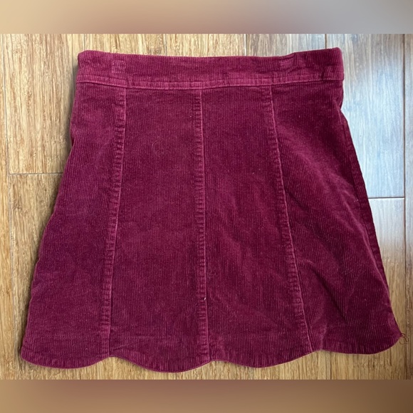 Alter’d State corduroy Denim Zebra Maroon Scalloped Skirt Size XS Bundle - Picture 2 of 11